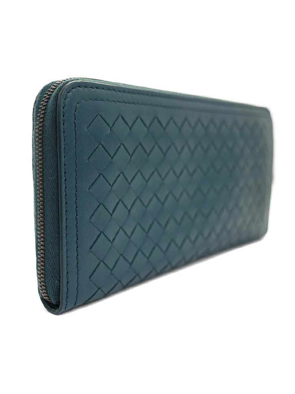 Bottega Veneta Intrecciato Zipper Wallet Long Round Black
